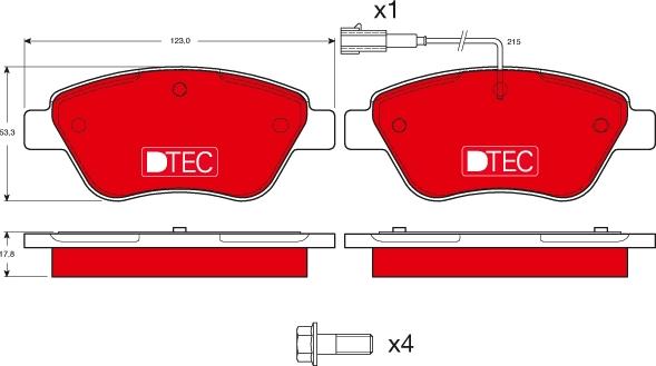 TRW GDB1482DTE - Тормозные колодки, дисковые, комплект avtokuzovplus.com.ua