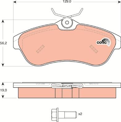 TRW GDB1496 - Тормозные колодки, дисковые, комплект avtokuzovplus.com.ua