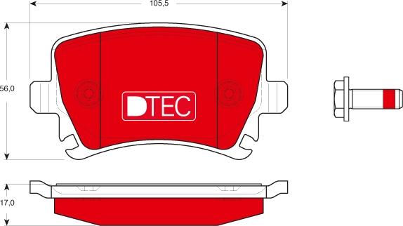 TRW GDB1622DTE - Тормозные колодки, дисковые, комплект avtokuzovplus.com.ua