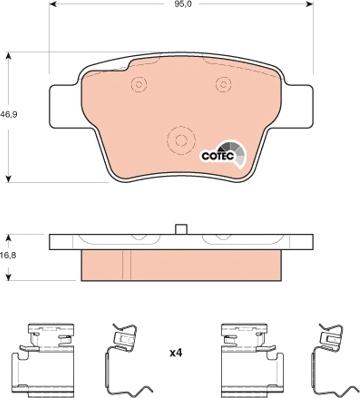 TRW GDB1678 - Тормозные колодки, дисковые, комплект avtokuzovplus.com.ua