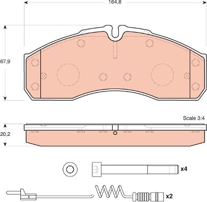 TRW GDB1694 - Тормозные колодки, дисковые, комплект avtokuzovplus.com.ua