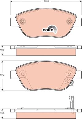 TRW GDB1701 - Тормозные колодки, дисковые, комплект avtokuzovplus.com.ua