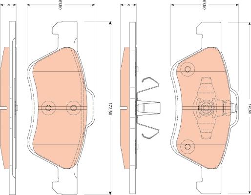 TRW GDB1752 - Тормозные колодки, дисковые, комплект avtokuzovplus.com.ua