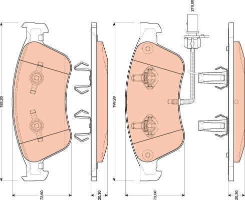 TRW GDB1811 - Гальмівні колодки, дискові гальма autocars.com.ua