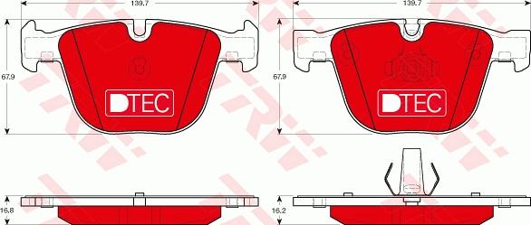 TRW GDB1892DTE - Тормозные колодки, дисковые, комплект avtokuzovplus.com.ua