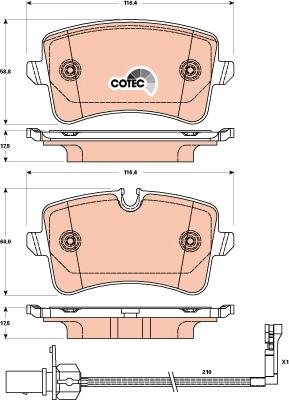 AUDI (FAW) PAB 698 451 - Гальмівні колодки, дискові гальма autocars.com.ua