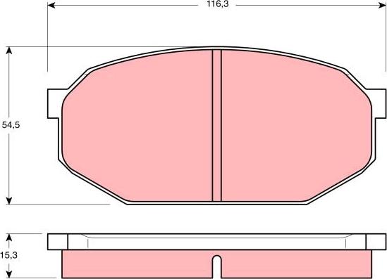 TRW GDB203 - Тормозные колодки, дисковые, комплект avtokuzovplus.com.ua