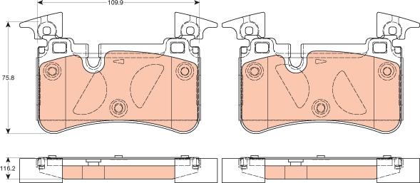 TRW GDB2061 - Тормозные колодки, дисковые, комплект avtokuzovplus.com.ua