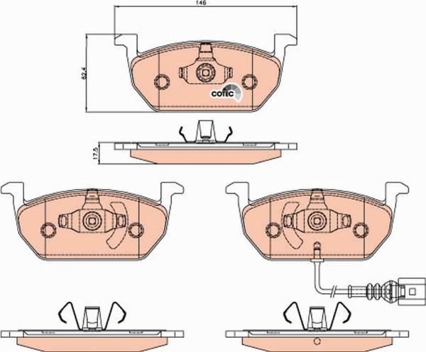 TRW GDB2080 - Гальмівні колодки, дискові гальма autocars.com.ua