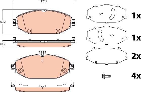 TRW GDB2097 - Гальмівні колодки, дискові гальма autocars.com.ua