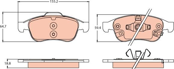 TRW GDB2111 - Тормозные колодки, дисковые, комплект avtokuzovplus.com.ua