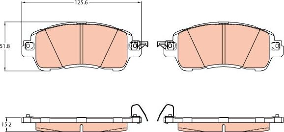 TRW GDB2122 - Тормозные колодки, дисковые, комплект avtokuzovplus.com.ua