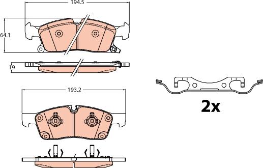 TRW GDB2130 - Тормозные колодки, дисковые, комплект avtokuzovplus.com.ua