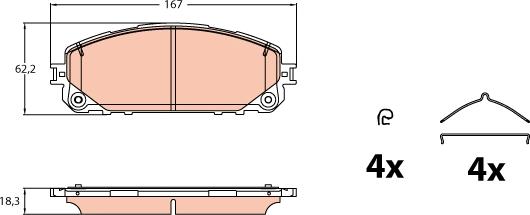 TRW GDB2142 - Гальмівні колодки, дискові гальма autocars.com.ua