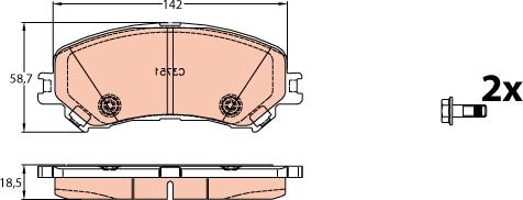 TRW GDB2152 - Тормозные колодки, дисковые, комплект avtokuzovplus.com.ua