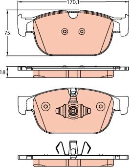 TRW GDB2153 - Тормозные колодки, дисковые, комплект avtokuzovplus.com.ua