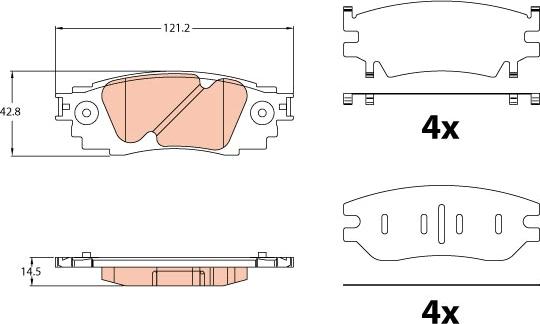 TRW GDB2183 - Тормозные колодки, дисковые, комплект autodnr.net