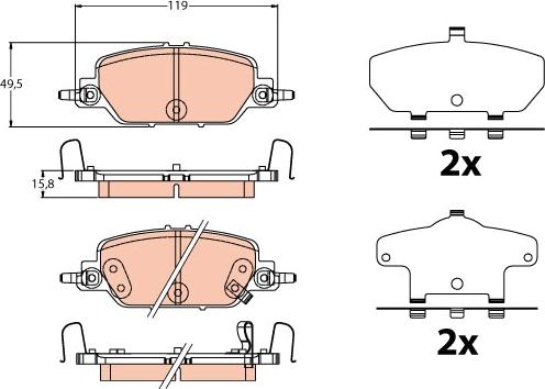 TRW GDB2217 - Гальмівні колодки, дискові гальма autocars.com.ua