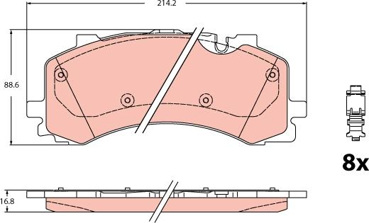 TRW GDB2235 - Тормозные колодки, дисковые, комплект avtokuzovplus.com.ua