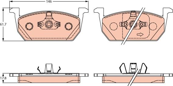 TRW GDB2266 - Тормозные колодки, дисковые, комплект avtokuzovplus.com.ua