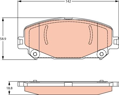 TRW GDB2268 - Гальмівні колодки, дискові гальма autocars.com.ua