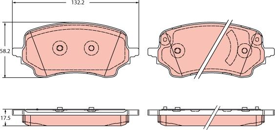 TRW GDB2346 - Тормозные колодки, дисковые, комплект avtokuzovplus.com.ua