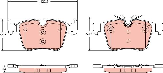 TRW GDB2351 - Тормозные колодки, дисковые, комплект avtokuzovplus.com.ua