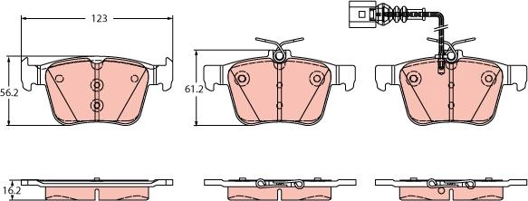 TRW GDB2358 - Тормозные колодки, дисковые, комплект avtokuzovplus.com.ua