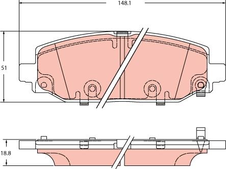 TRW GDB2360 - Гальмівні колодки, дискові гальма autocars.com.ua