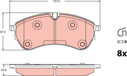 TRW GDB2362 - Тормозные колодки, дисковые, комплект avtokuzovplus.com.ua