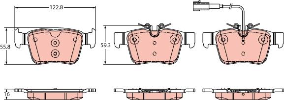 TRW GDB2364 - Тормозные колодки, дисковые, комплект avtokuzovplus.com.ua