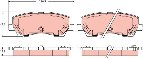 TRW GDB2388 - Тормозные колодки, дисковые, комплект autodnr.net