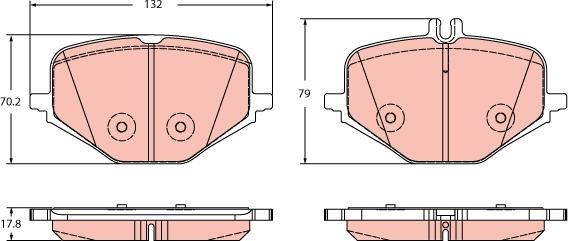 TRW GDB2395 - Тормозные колодки, дисковые, комплект avtokuzovplus.com.ua