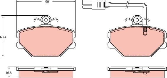 TRW GDB2396 - Тормозные колодки, дисковые, комплект autodnr.net