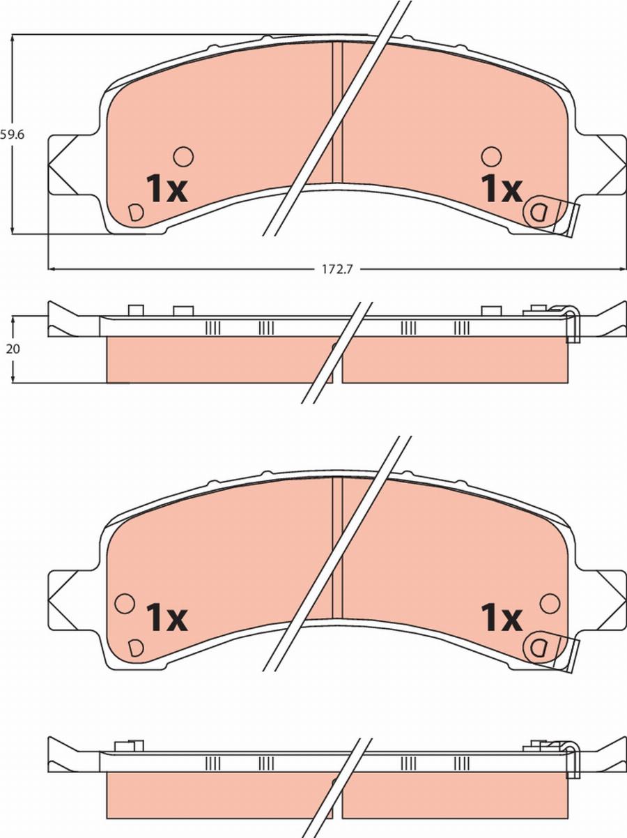 TRW GDB2460 - Гальмівні колодки, дискові гальма autocars.com.ua