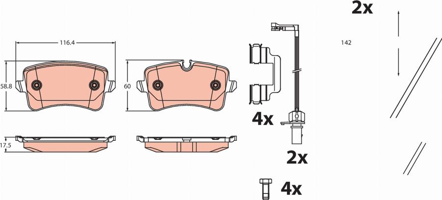 TRW GDB2464 - Тормозные колодки, дисковые, комплект autodnr.net