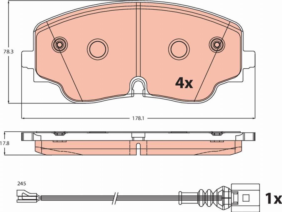 TRW GDB2498 - Тормозные колодки, дисковые, комплект autodnr.net