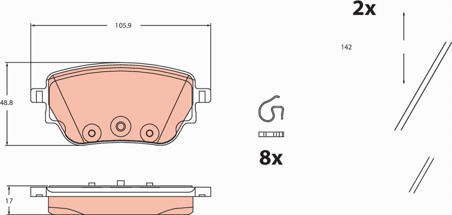 TRW GDB2553 - Тормозные колодки, дисковые, комплект autodnr.net