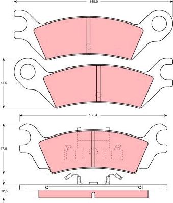 TRW GDB290 - Тормозные колодки, дисковые, комплект avtokuzovplus.com.ua