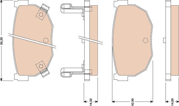 TRW GDB3056 - Тормозные колодки, дисковые, комплект avtokuzovplus.com.ua