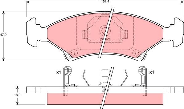 TRW GDB3096 - Гальмівні колодки, дискові гальма autocars.com.ua