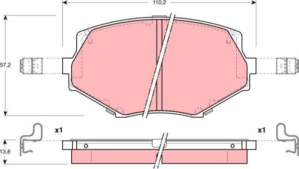 TRW GDB3103DT - Гальмівні колодки, дискові гальма autocars.com.ua