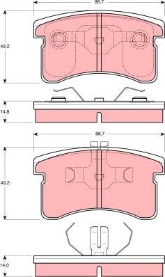 TRW GDB3126 - Тормозные колодки, дисковые, комплект avtokuzovplus.com.ua