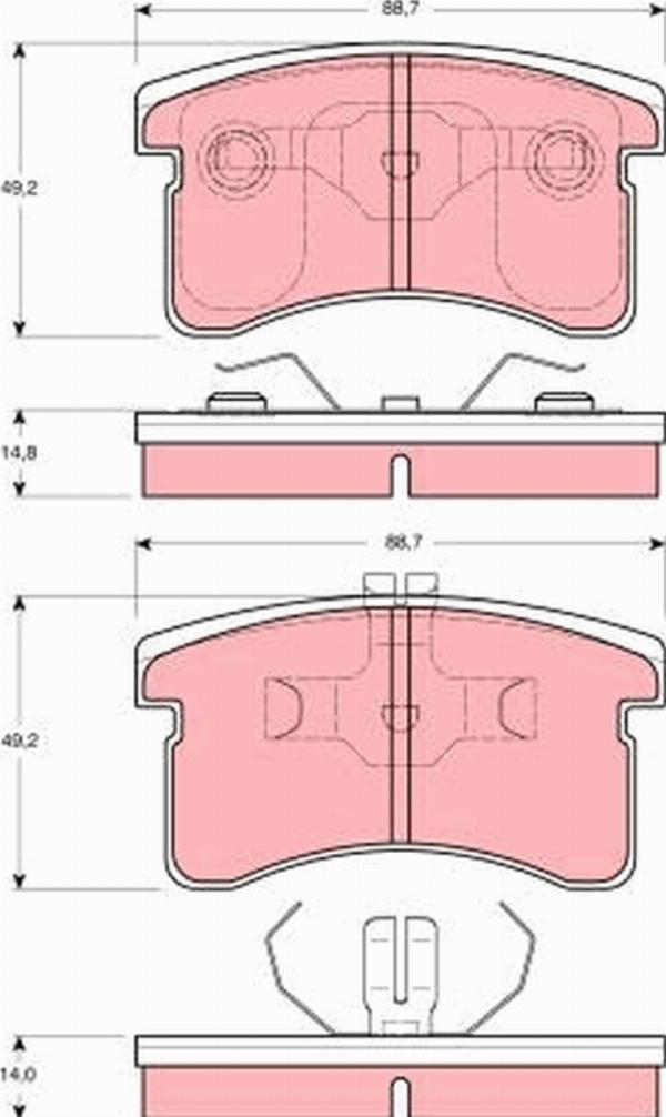 TRW GDB3126 - Гальмівні колодки, дискові гальма autocars.com.ua