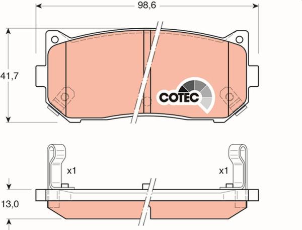 TRW GDB3203 - Гальмівні колодки, дискові гальма autocars.com.ua