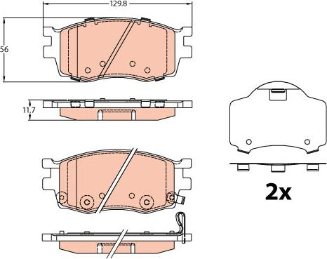 TRW GDB3226DT - Гальмівні колодки, дискові гальма autocars.com.ua