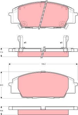 TRW GDB3250 - Тормозные колодки, дисковые, комплект autodnr.net