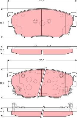 TRW GDB3253DT - Гальмівні колодки, дискові гальма autocars.com.ua