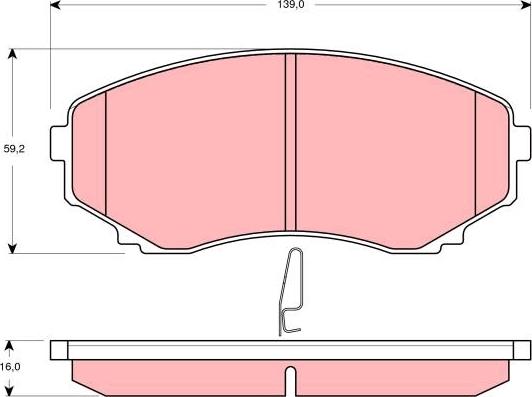 TRW GDB3255 - Гальмівні колодки, дискові гальма autocars.com.ua