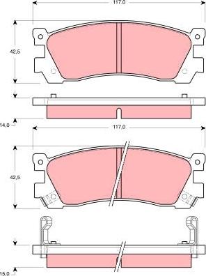 TRW GDB3264 - Тормозные колодки, дисковые, комплект avtokuzovplus.com.ua